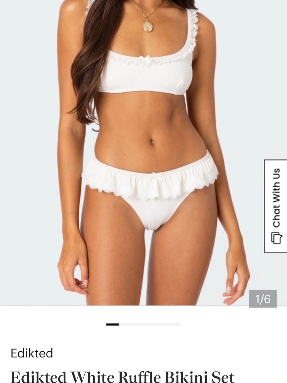 Edikted White Ruffle Bikini